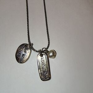 Brighton Silver Forever Necklace with Pearl Charm